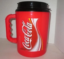Jumbo 64 Oz Coca-Cola Insulated Plastic Travel Mug Cup w/ Lid Large Coke Betras