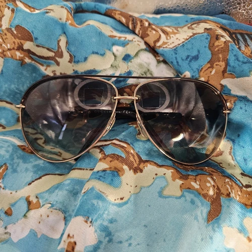 RARI OCCHIALI DA SOLE GUCCI FASHION AVIATOR ORO E NERO STILE CATENA BRACCIA