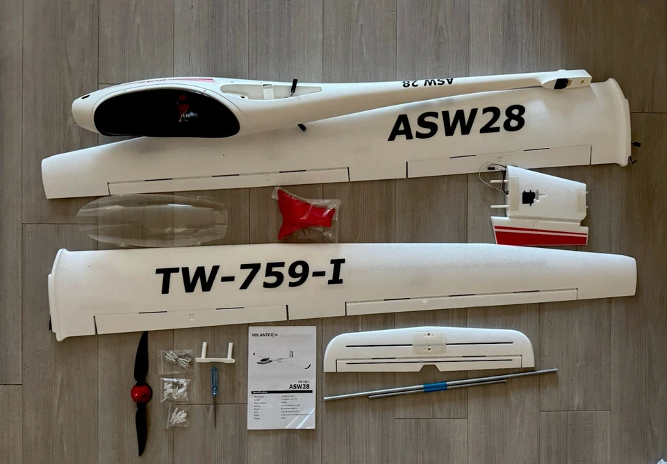 Avión de vela sin escobillas VOLANTEXRC ASW28 (PNP) 5 CANALES 2,6 M (102,4"") 75901 Foto 3 de 4