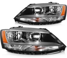 Headlight Assembly 2011-2018 Chrome Housing Amber Reflector Clear Lens