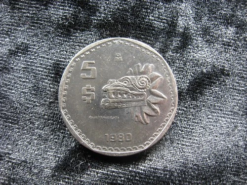 Photo of a 1980 Mexico 5 Pesos (1971-1988) from an eBay listing that sold on Jul 22, 2026