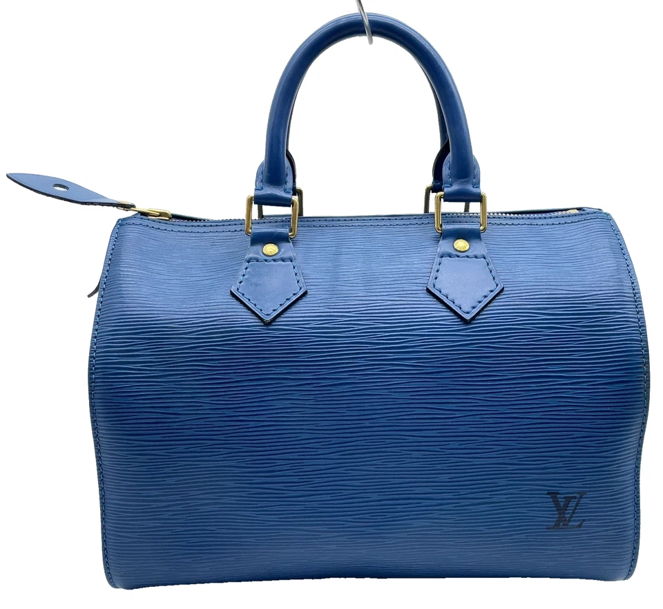 Auth Louis Vuitton Epi Blue Speedy 25 M43015 Hand Bag W/Box/Dustabg i090749 - Image 3 of 4
