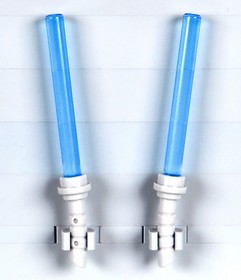 LEGO Star Wars - 2 Trans-MEDIUM Blue Lightsabers With Curved Hilts, 75158 (NEW)