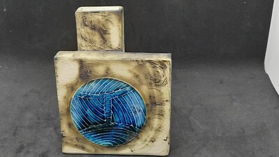 Glasierte Carn Pottery Studio blaue Punkte Kamin Vase in Kupferwaschung, John Beusmans