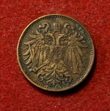 Austria 2 Heller 1894 Bronze Coin KM#2801 T6330a