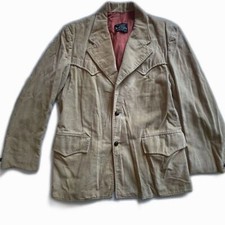 80  s VINTAGE ROCKABILLY JOHNNY CASH Brad Whitney 44L Western Corduroy Sport Coat