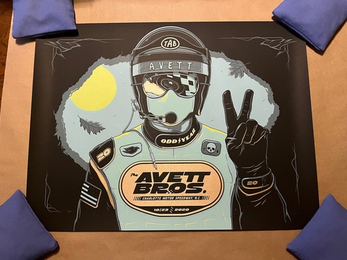 The Avett Brothers Charlotte Motor Speedway Poster 2020 4/10 Sour Apple Variant