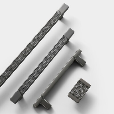 3.78'' 5'' 7.55'' Graphite Gray cabinet Drawer Handles Cupboard Pulls Square Knobs