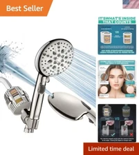 Brushed Nickel 9-Mode Shower Head with Water-Efficient Power Spray Technology