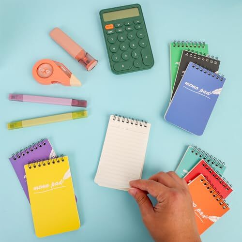 18 Pack Small Spiral Notebooks 3x5, Spiral Notepads Pocket Rainbow