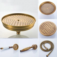 Antique Brass Shower Head Shower Arm Hand Shower Head Bracket 1.5m Shower Hose
