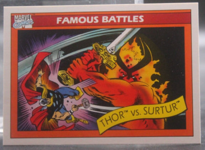 Thor vs. Surtur (Famous Battles) - 1990 Impel Marvel #91
