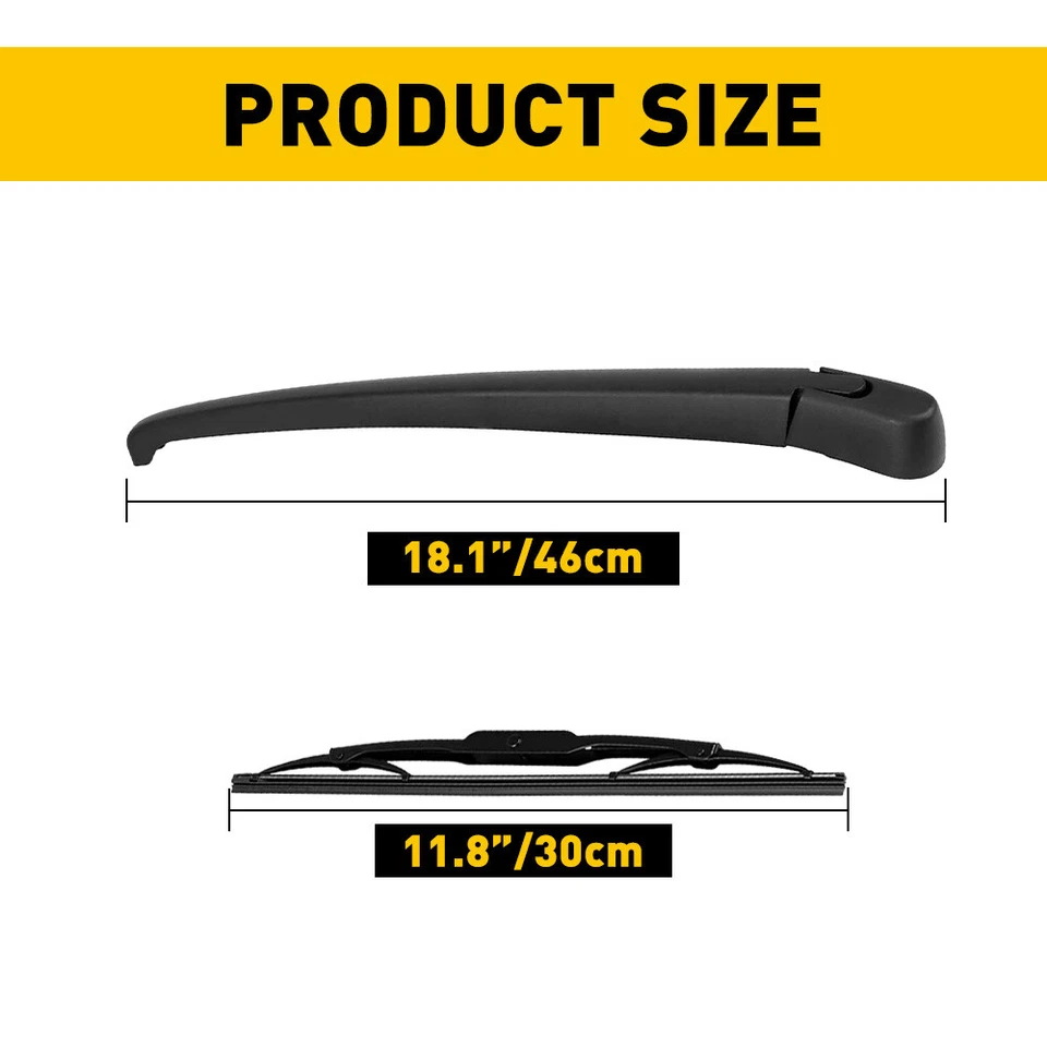 Rear Windshield Wiper Arm & Blade For Hyundai Tucson 2005 2006 2007 2008 2009 - Image 3 of 4