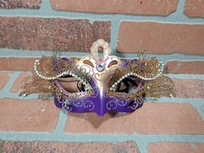 Mardi Gras Venetian Jester Joker Crafted Masquerade Carnivale Half Face Mask