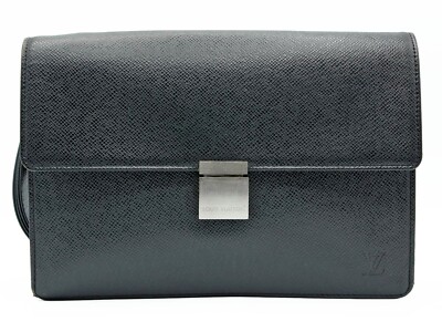 LOUIS VUITTON Selenga Business Taiga Leather Clutch Men's Bag