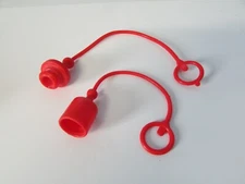 Hydraulic quick coupling dust plug 1/2" fit female and male end red