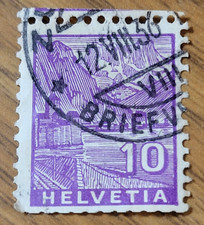 1934 Swiss Stamp Chillon Castle 10 Swiss Centime Canceled Postmarked 1936