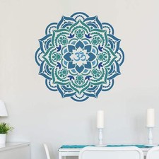 Mandala Stencil OM - Large Mandala Wall Stencil for Painting on Wood and Floors