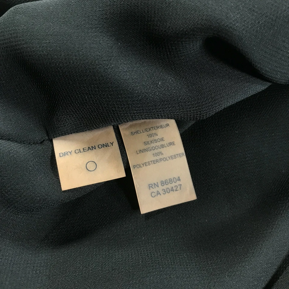 Magaschoni Shirt Womens 4 Black Tank Top Sleeveless Knot Front Silk V Neck - Image 4 of 4