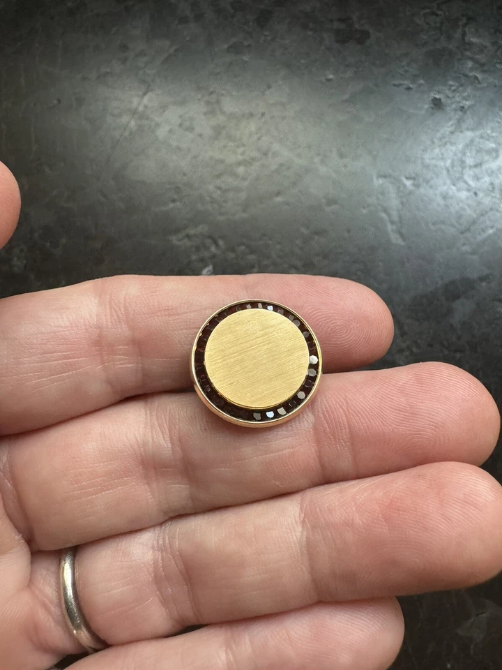 Gemelos de granate de oro amarillo de 14 k Lucien Piccard de colección, acabado cepillado 11 g Foto 4 de 4