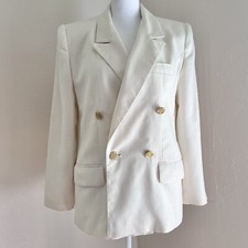 Giorgio Sant Angelo 1980s Vintage Cream Linen Blazer