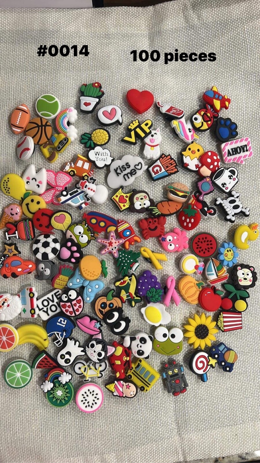 100—150 Mixed PVC Shoe Charm Lot Different Charms Fit for Croc Jibbitz