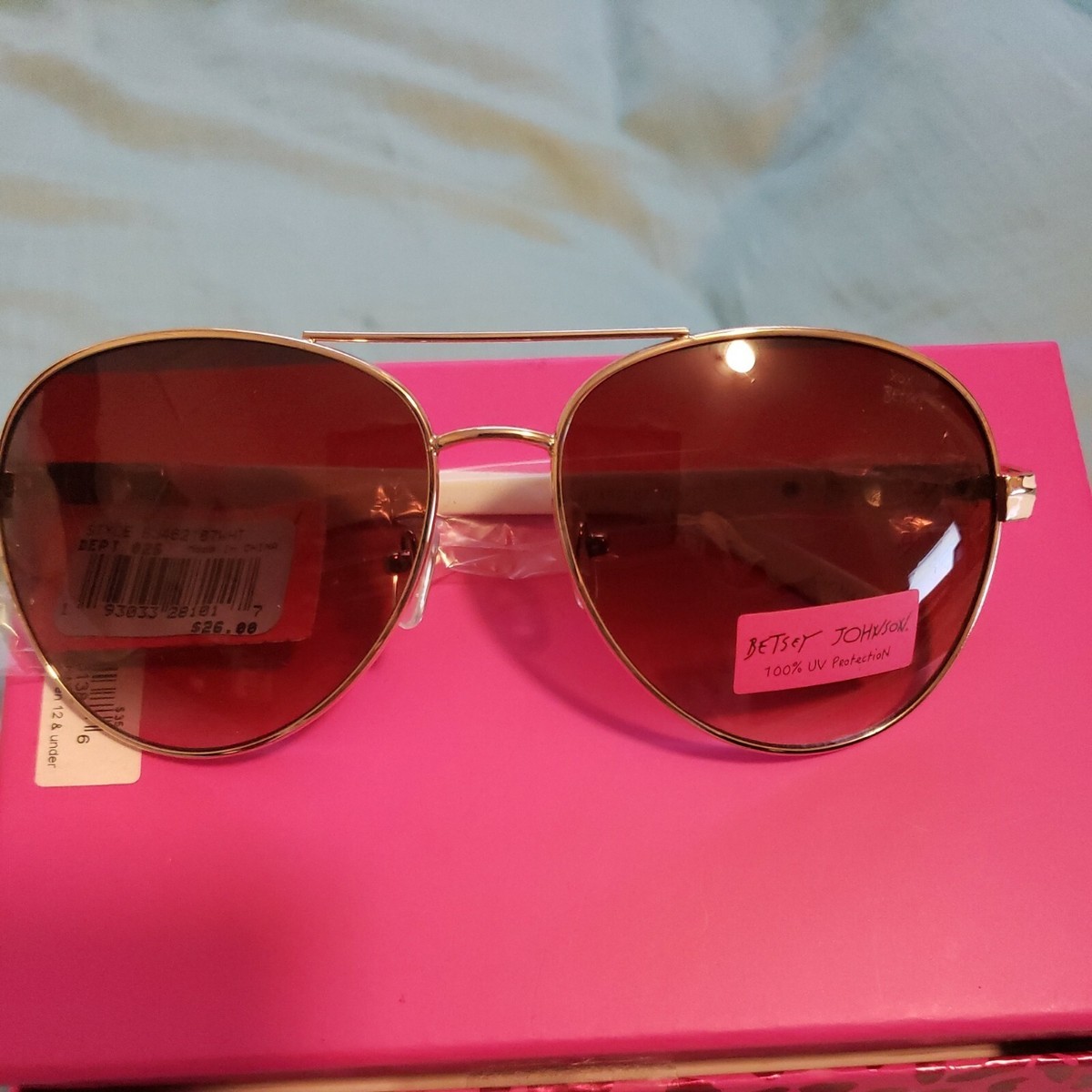 VERY NICE Betsey Johnson Sunglasses White | eBay