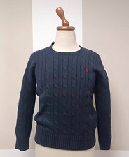 POLO RALPH LAUREN MAGLIA A TRECCE BLUE DA BAMBINO
