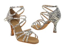 Women's Dark Tan Salsa Ballroom Dance Shoes Heel 2 5 and 3 Very Fine SERA5008