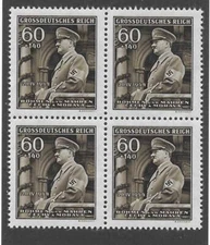 MNH stamp  block B25  Hitler Birthday 1944 Third Reich Germany WWII Occupation