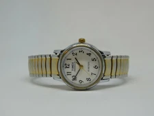 Timex Indiglo Two-Tone Quartz Analog Women's Watch Sz. 6 1/2" New Battery