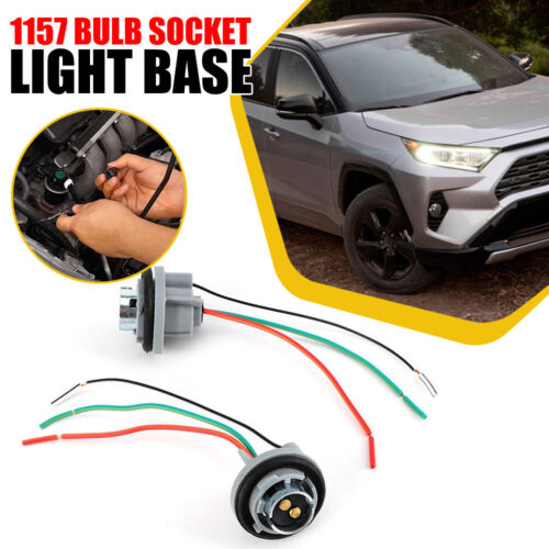 2X Pigtail Wire Female 1157 LED Stop Brake Turn Signal Light Bulb Socket Harness - Picture 5 of 11