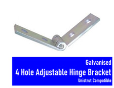 GALVANISED 2 HOLE HINGED ANGLE BRACKET 102MM X 102MM UNISTRUT COMPATIBLE