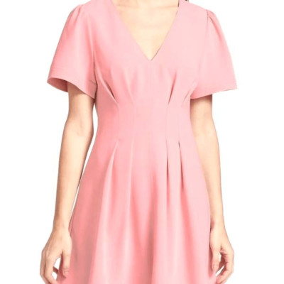 Cinq a Sept Dorine Pintucked Minidress In Blush Size 8