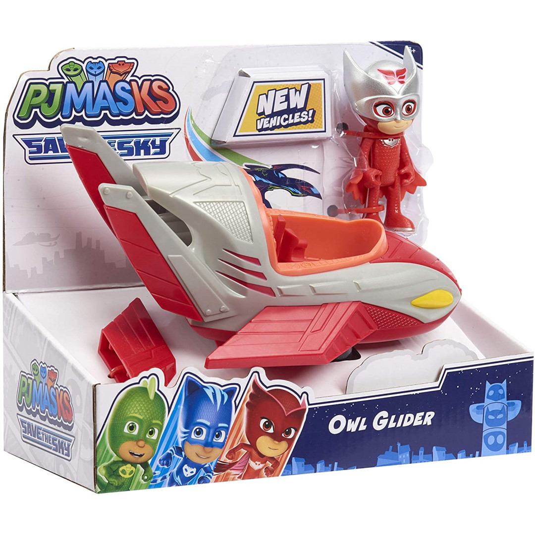 PJ Masks Owl Glider Save the Sky Push Vehicle & Action Figure New - Owlette