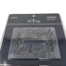 Heidi Swapp Clear Corners Stamp Wink Smile Happy Laughter Delight Words Acrylic