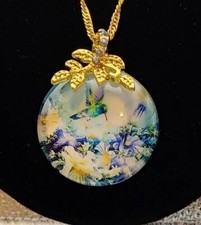 LENA LIU SWAROVSKI Signed 18K Gold "Nature's Tiny Miracle" Hummingbird Necklace