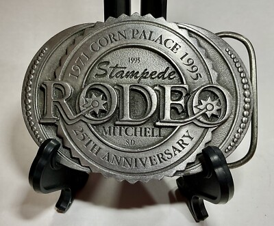 Corn Palace Stampede Rodeo 25th Anniversary Belt Buckle Mitchell SD