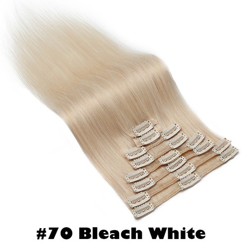 Dick 100% Remy Echthaar Clip In Human Haar Extensions Haarverlängerung 8 Tressen - Bild 49 von 60