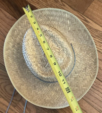 Western Cowboy Cowgirl Unbranded Brown Straw Hat Distressed Hippie Concert Sun