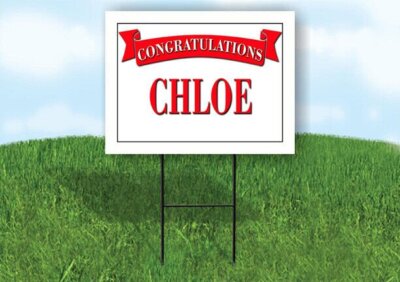 CHEYENNE CONGRATULATIONS RED BANNER 18in x 24in Yard sign with Stand