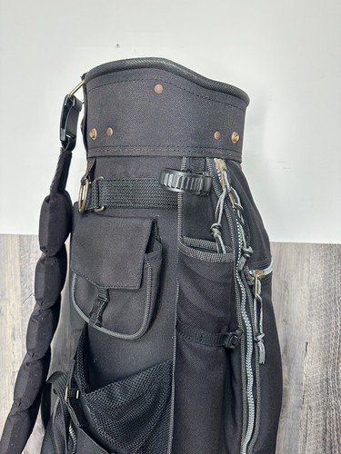 Hot Z Marathon Black 12 Way Stand Canvas Golf Bag With Rain Fly - Picture 2 of 12