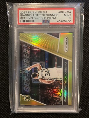 2017-18 GIANNIS ANTETOKOUNMPO PSA 9 PANINI PRIZM BASKETBALL GOLD /10 GET HYPED 