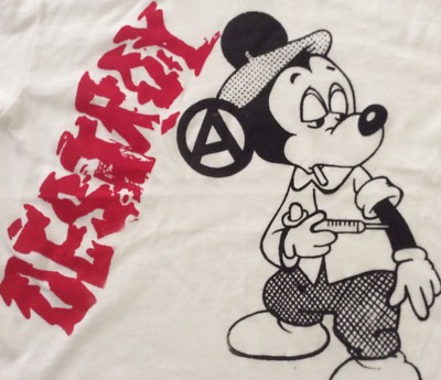 Seditionaries MICKEY MOUSE DESTROY Drug Fix Vintage Military TShirt ADULT.