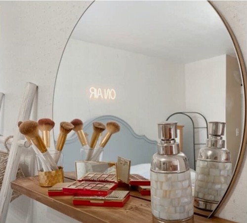 Circular Wall Mirror With Shelf by South Street -Modern Decoration Piece Upgrade - Picture 2 of 5