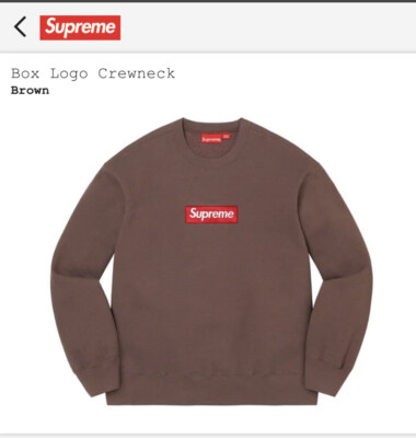 NEW Supreme Box Logo Crewneck Brown Small FW22 confirmed NEW Supreme Box Logo Crewneck Brown Small FW22 confirmed