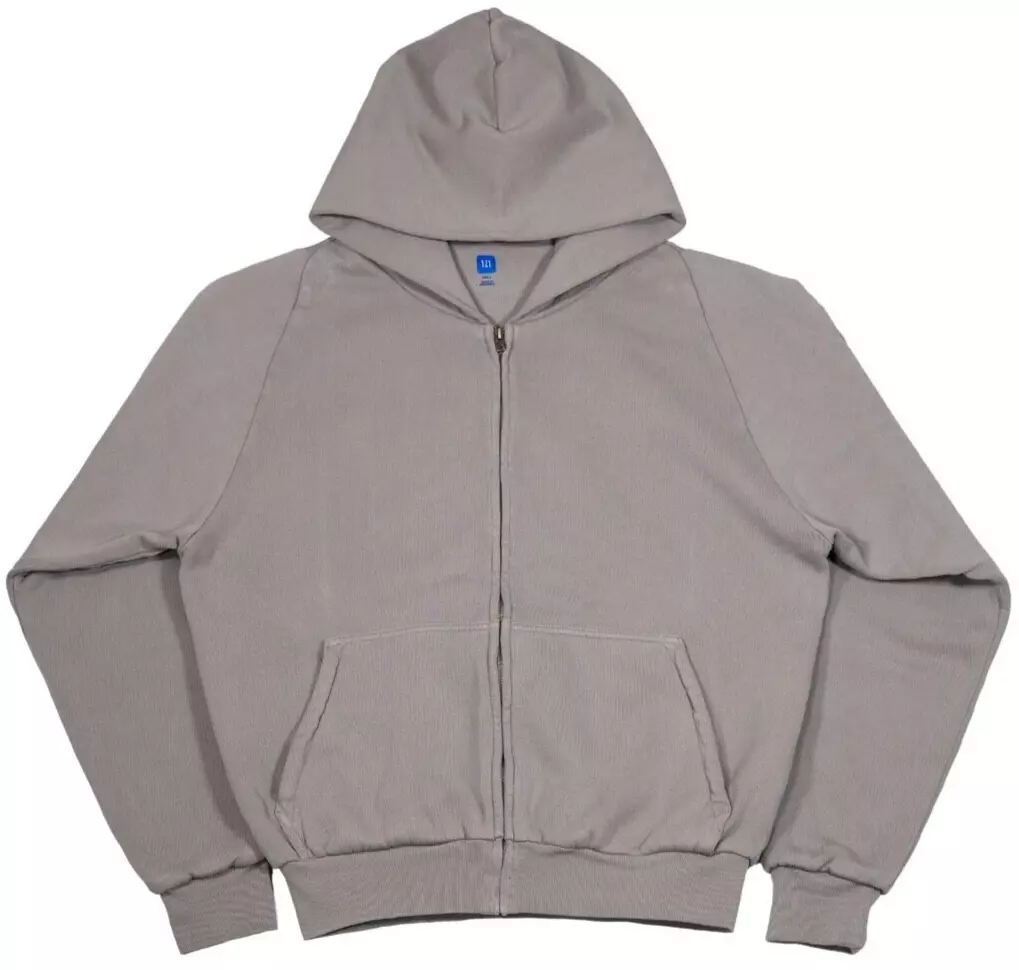 Yeezy Gap Hoodie Mens Size XL Zip Unreleased Season Gray Grey Baggy Thick 2 Ply