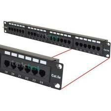 CAT5 CAT5E Wire UTP 24 Port Network LAN Patch Panel with Cable Management