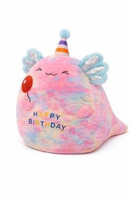 24  Birthday Axolotl Plush Tie-Dye w/ Balloon & Party Hat