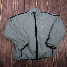 Nike Jacket Mens Large Blue Full Zip Lined Windbreaker Running Training Athletic